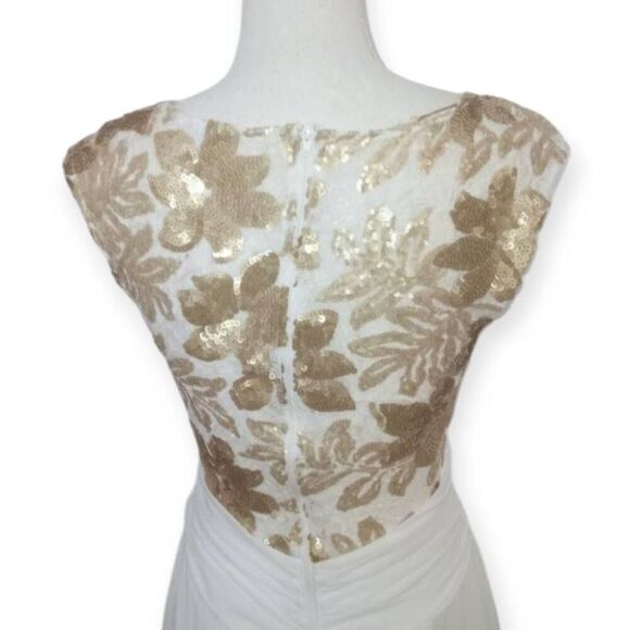 TAWNY WHITE & GOLD SEQUIN GOWN SZ.S EUC. - Picture 6 of 8